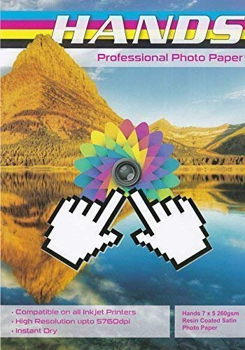 50 Blätter Hände 7x5 260gsm Satin Fotopapier - Harz Beschichtet