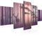 Runa Art Wandbilder Wald Hirsch 5 Teilig Bild auf Vlies Leinwand Deko Schlafzimmer Wohnzimmer Nebel Rosa 013452b