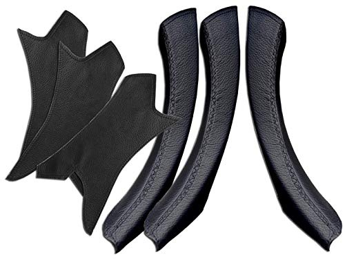 Door Handle Black Interior Door Handles for 3 Series E90 E91 E92 Inner Door Handle Covers RHD Set Genuine Leather