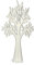 N.1 Albero Decorativo in Cartone Colore Bianco CM 88,5 ALLESTIMENTO Matrimonio Tableau Mariage E VETRINE ALLESTIMENTI TEATRALI