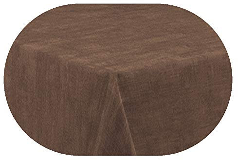 DecoHomeTextil Heimtextilmanufaktur Gartentischdecke Tischdecke Sabrina Oval Dunkelbraun 160 x 220 cm mit Lotus Effekt Größe & Farbe wählbar