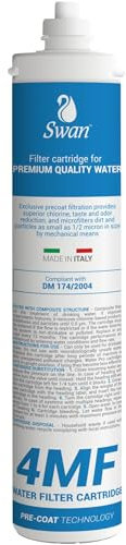 Swan Filtro a baionetta 4MF Carbone Attivo Filtrazione a 0.5 Micron Compatibile con Everpure 4C, compatibile con BWT Bewapure HQ M