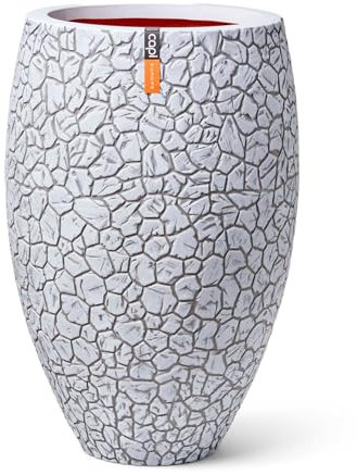 Capi Europe - Gefäß elegant Deluxe Clay NL - 51x72 - Elfenbein - Öffnung Ø31 - Blumentopf für den Innen- und Außeneinsatz - KIVC1138