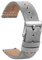 TStrap Leder Uhrenarmband 22mm - Weich Grau Quick Release Uhrenarmbänder Ersatz - Sport Uhrenarmband für Herren Damen - Smartwatches Armband mit Silber Schließe - 18mm 19mm 20mm 21mm