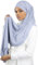 HE700 Damen-Hijab zum Hineinschlüpfen mit Knotenmütze, luxuriöser Medinenseide, pastellblau, One size