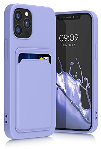 kwmobile Custodia Compatibile con Apple iPhone 12 / iPhone 12 Pro Cover - Back Case Cellulare con Slot Porta Carte - Morbida in Silicone TPU lavanda