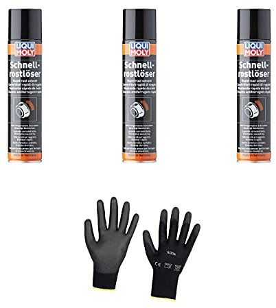 Iloda 3xOriginal Liqui Moly 300ml Schnellrostlöser 1612 Schutzhandschuhe