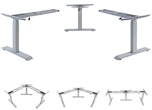 Mendler 3in1 Gestell HWC-D40 elektrisch höhenverstellbar - grau | Variables, Tischgestell, Memory, 47kg