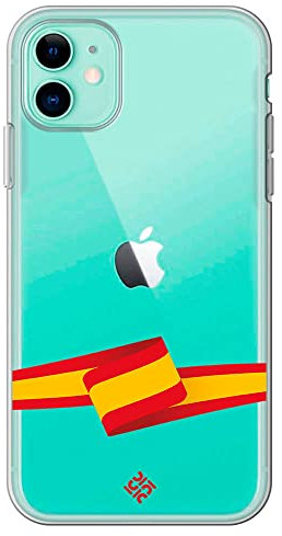 Movilshop Funda para [ iPhone 11 ] Dibujo Auténtico [ Bandera España ] de Silicona Flexible Transparente Carcasa Case Cover Gel para Smartphone.