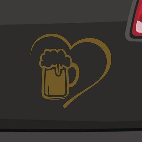 Herz Bier Aufkleber -6 Größen 21 Farben- Wiesn Hopfen Malz Wasser Festbier Liebe