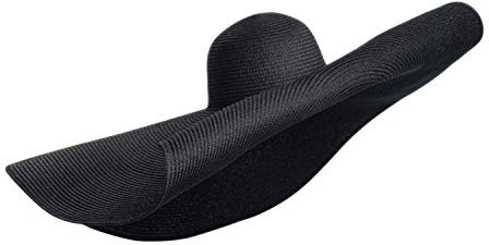 Petalum Chapeau Paille Femme Capeline de Plage Eté Soleil Anti UV Souple Pliable Large Bord Surdimmensionné Summer Hat Vacance Photographie Voyage (black noir)