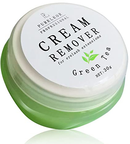 Eyelash Extensions Remover 30g Cream Type,Low Irritation Fast Action Lash Extension Adhesive Remover for Sensitive Eyes(Green Tea)