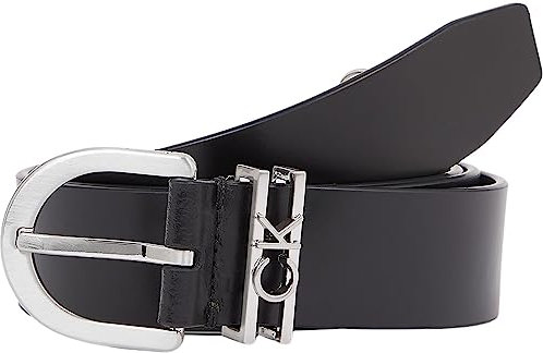 Calvin Klein Damen Gürtel Loop Belt 3,0 cm Ledergürtel, Schwarz (Ck Black), 85