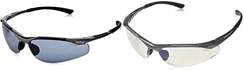 Bolle CONTPSF Nylon Frame Sports Temples with Tipgrip TPE Contour Glasses, Black & Bolle CONTESP Contour Safety Glasses ESP Lens