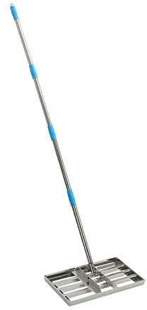Einstellbare Rasen Nivellierung Rake Lawn Leveler Garten Gras Finishing Boden Level Tool mit Edelstahl-Stange für Hof Golf-Rasen