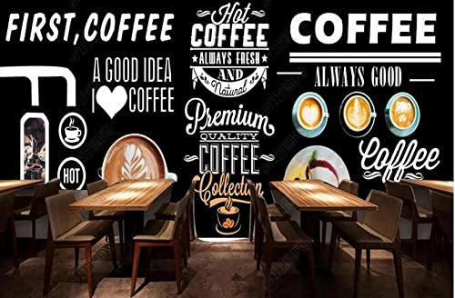 Nordic Tv Background Wall Paper Coffee Shop Alphabet Drink Wallpaper Living Room Bedroom 3D Decorative Mural Film Wall Covering 3D Wallpapers Wallpaper Paste Living Room Paste The Wall- 250x175 cm