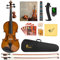 Poseidon Violine für Kinder Erwachsene 4/4 Fiddle Set, deutsche Farbe Massivholz Fichte Akustische Violine für Kinder Erwachsene mit Koffer, extra Bögen, extra Saiten, Kolophonium, Clip-on Tuner