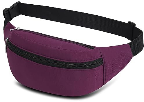 Bauchtasche Gürteltasche Hüfttasche Sport Wasserdicht Gürteltasche Damen Brustbeutel Nylon Herren Sport Tasche Outdoor Reisen Wandern Laufen Joggen Hundetraining (Lila)