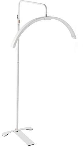 Bewinner LED-Stehlampe, 26-Zoll-LED-Bodenlicht-Kit, Farbtemperatur, Helligkeit, Einstellbares Schönheits-LED-Licht, Halbmondlampe mit Ständer, Make-up-Augenbrauen-LED-Lampe für die