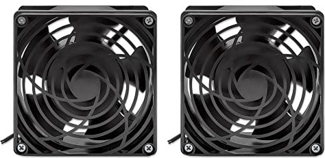 INTELLINET Unité de ventilation à 2 ventilateurs pour armoires murales de 48,3 cm, câble d'alimentation de 1,8 m avec prise britannique, format 120 x 120 mm, kit de mise à la terre inclus, noir