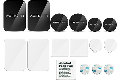 Xeratti 16 Piece Metal Plate Phone Accessories Pack, Premium Ultra Thin Metal Plates for Magnetic Phone Mounts, Car Phone Holders