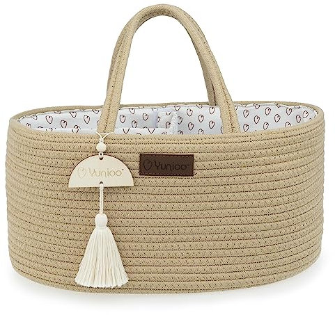 Yunioo Organisateur de couches│Organisateur de table à langer pour la chambre de bébé│Panier cadeau bébé pour couches et lingettes│Organisateur de jouets│Panier de change pour bébé│Créme
