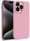 MyGadget Silikon Hülle kompatibel mit Apple iPhone 15 Pro - Zweilagige Handyhülle mit Kameraschutz - Cover mit Innenfutter & Silikon außen - Baby Pink