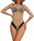 LUCKELF Damen Schwarz Fischnetz Bodysuit Sparkle Strass Top Dessous Tanga Bodysuit, Hautfarben, Regular