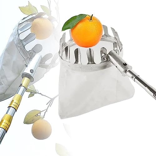 LekLai Obstpflücker, Obstpflücker, Obstpflücker Aus Der Luft, Obstpflücker, Ausziehbare Teleskopstange Und Rutschfester Griff, Obstsammler Für Apfelbirne/2.1M
