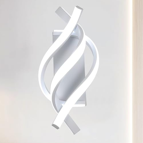 Hudi Fyier Led Wall Lamp 22W, White Modern Indoor Wall Lights for Living Room Bedroom Hallway, 6000K Cool White Creative LED Wall Light