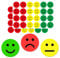 Stimmungsaufkleber, Smile Aufkleber Sticker, Smiley Face Sticker ø 2cm - Lächeln (Gün) - Neutral (Gelb) - Traurig (Rot) traurige Aufkleber, Smiley-Aufkleber, rot-gelb-grüne Aufkleber, 2,5 cm