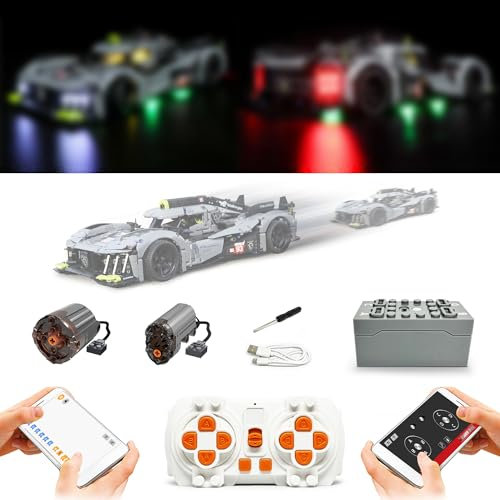 Power Funktion Motoren Licht Set für Lego 42156 Peugeot 9X8 24H Le Mans Hybrid Hypercar(Nicht Enthalten Modell)