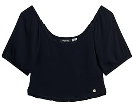 Superdry Damen Gesmoktes Oberteil aus Webstoff