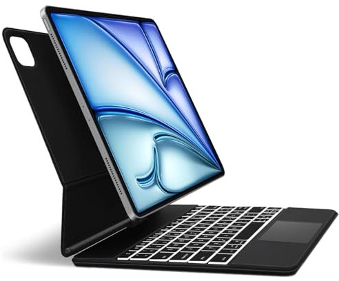 Teclado iPad Air 11 2024/iPad Air 5 2022/iPad Air 4 10.9 2020, Magic Keyboard para iPad Pro 11 Pulgada 2022 (4ª 3ª 2ª 1ª)con diseño Flotante, trackpad, Retroiluminación 7 Colores, Español Ñ,Gris