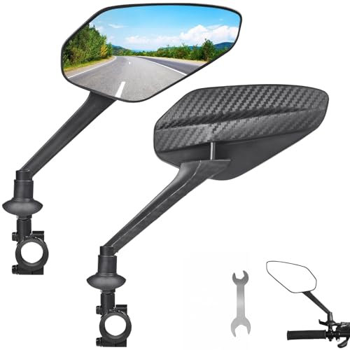 LeKuni 2 Pièces Retroviseur Velo, 2024 Amélioré Accessoire Velo, Rétroviseur Réglable À 360° Miroir Convexe, Rétroviseur Vélo Pour Trotinette Electrique, Moto, Route, Scooter, Draisienne