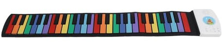 Yunir 49 Keys Roll Up Piano, Rechargeable Foldable Colorful Piano Keyboard with Headphone Speaker Port, 47 Timbre, 128 Rhythms, 14 Demo Songs, for Kids Beginners