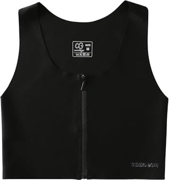 BaronHong Damen Transgender FTM Brustbinder mit Reißverschluss, atmungsaktiver Halbbinder-BH, nahtloses Markendesign (schwarz, S)