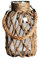 JDEFARF Jarrón de Cristal Colgante con Cuerda, Florero Decorativo Rústico, Florero de Cristal Hecho a Mano con Cubierta de Ratán, Florero Tejido con Cuerda con Asa, Tarro de Cristal(20 centímetros)