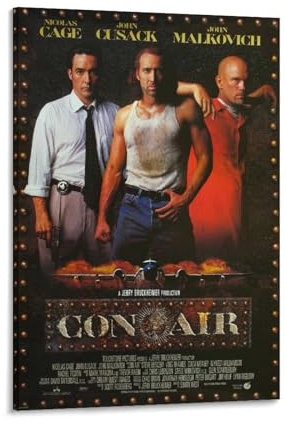 KPOKAHT Nicolas Cage Movie Con Air Leinwand-Kunstdrucke, Poster, Foto, Gemälde, Poster, Raumdekoration, 20 x 30 cm