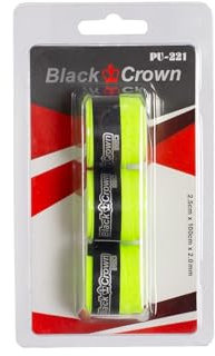 Black Crown - Pack de 3 Overgrips de Pádel - Absorben Sudor - Tacto Suave - Cómodo Agarre (Amarillo)