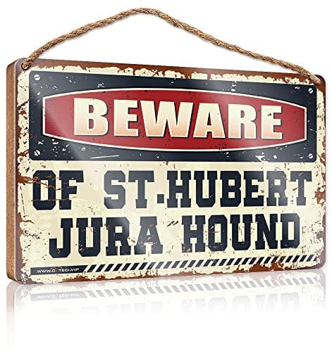 Holzschild mit Aufschrift No Solociting, Aufschrift Beware Of St. Hubert Jura, für den Außenbereich, coole Poster für Jungs (23 x 35 cm)