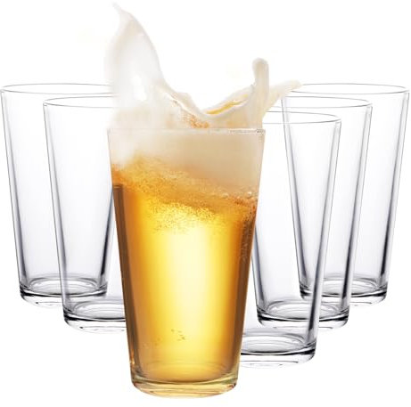 YAYODS Weizenbiergläser 0,5 L - Gläser Set 6 Teilig - Biergläser Spülmaschinenfest - Bierglas 470 ML - Weißbiergläser - Bierkrug Gläser Perfekt für Zuhause, Restaurants und Partys