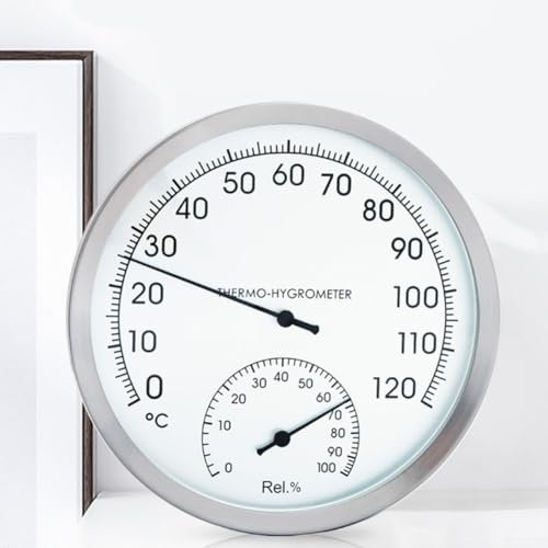 Termometro da forno in acciaio inossidabile per l'uso con ventilatore, gas, elettrico, forno per pizza, friggitrice ad aria o fornello a gamma - 0 ~ 120 ℃, ± 1-2 ℃, 0 ~ 100% Rel
