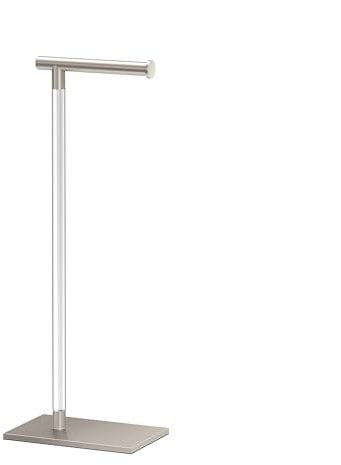 Gatco 1331SN Modern Rectangle Base Freestanding Toilet Paper Holder 22.25 Satin Nickel/Acrylic with Weighted Base