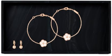 XINSUO Tray Bathroom, Bathroom Tray Organiser (Ink Black, 24L*18W*2H cm)