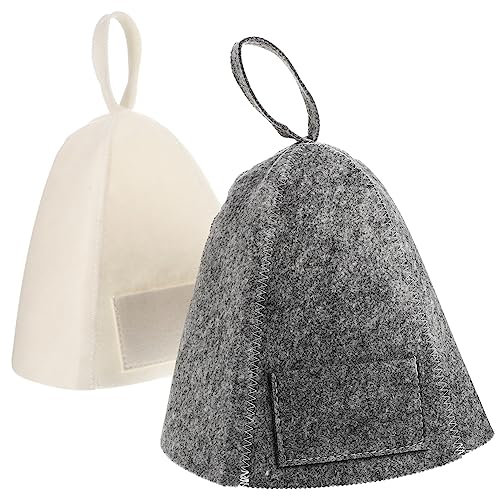 BEBEMOKO Lot de 2 chapeaux de sauna en feutre respirant pour femme pour et sauna, des cheveux, idéal pour les séances de sauna en plein air, élégant et confortable