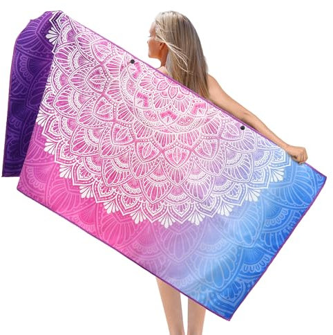 Telo Mare Grande Microfibradi 90x180 cm, Asciugamani Microfibra e Resistente Alla Sabbia, Telo Palestra Leggero e ad Asciugatura Rapida Adattoper Spiaggia, Palestra, Viaggi, Sauna