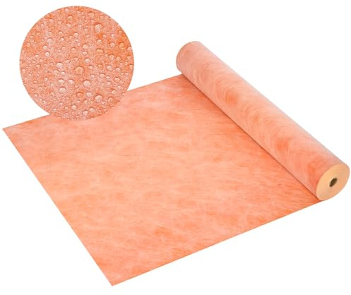 Nisorpa Wasserdichte Membran für Dusche, Polyethylen-Geweberolle, wasserdichte Membran für Fliesenböden, Badezimmer, Dusche, Sauna, 1 m x 30 m, 24 mm dick, Orange