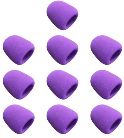 Ronyme 10x Handheld Microphone Cover Sponge Foam Mic Cover Thick Portable Reusable Replacement for KTV Broadcasting Conference Rooms, Purple