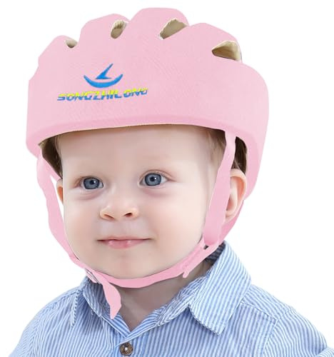 IULONEE Baby Helm Kleinkind Sicherheitshelm Kopfschutz Schutzhelm Rosa | Baby Schutzmütze Verstellbare Helme Sicherheitshelm Kollisionsvermeidung Schutzhut für Jungen Mädchen